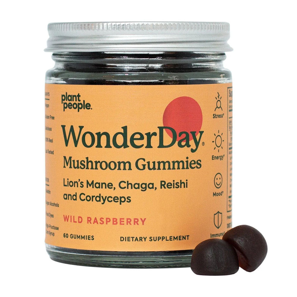 Plant People WonderDay Mushroom Gummies, Wild Raspberry, 60 Ea